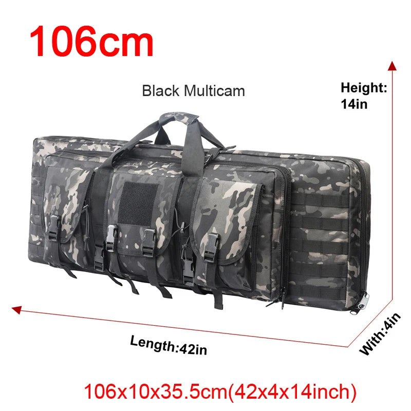 LQARMY Tactical Double Rifle Case with Molle Bag Sniper