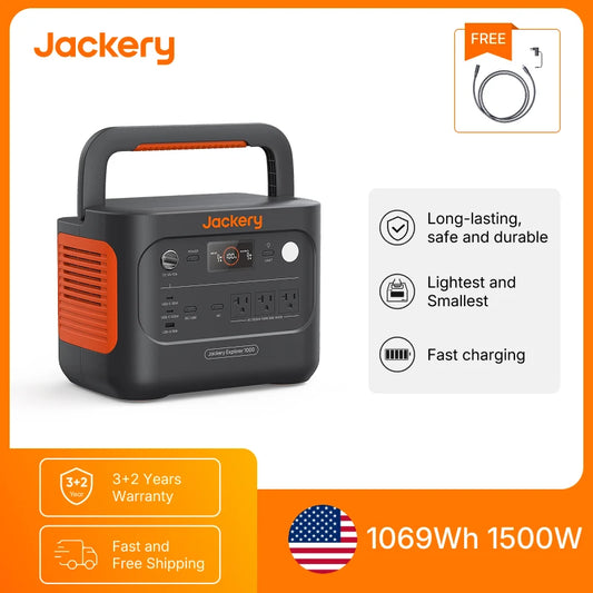 Jackery Explorer 1000 V2 Portable Power Station Extension Cord Solar Compatible