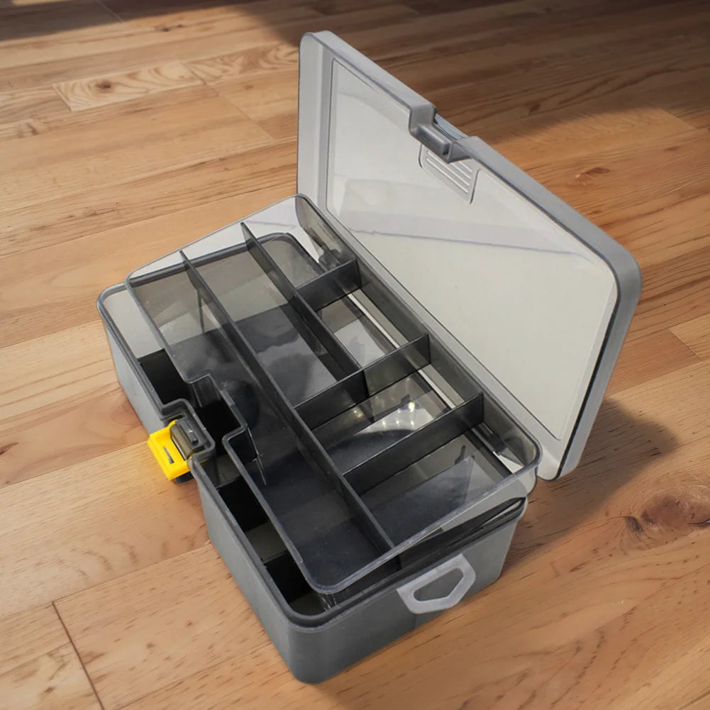 Shunmaii Double Layer Fishing Box With Adjustable Dividers For Bait
