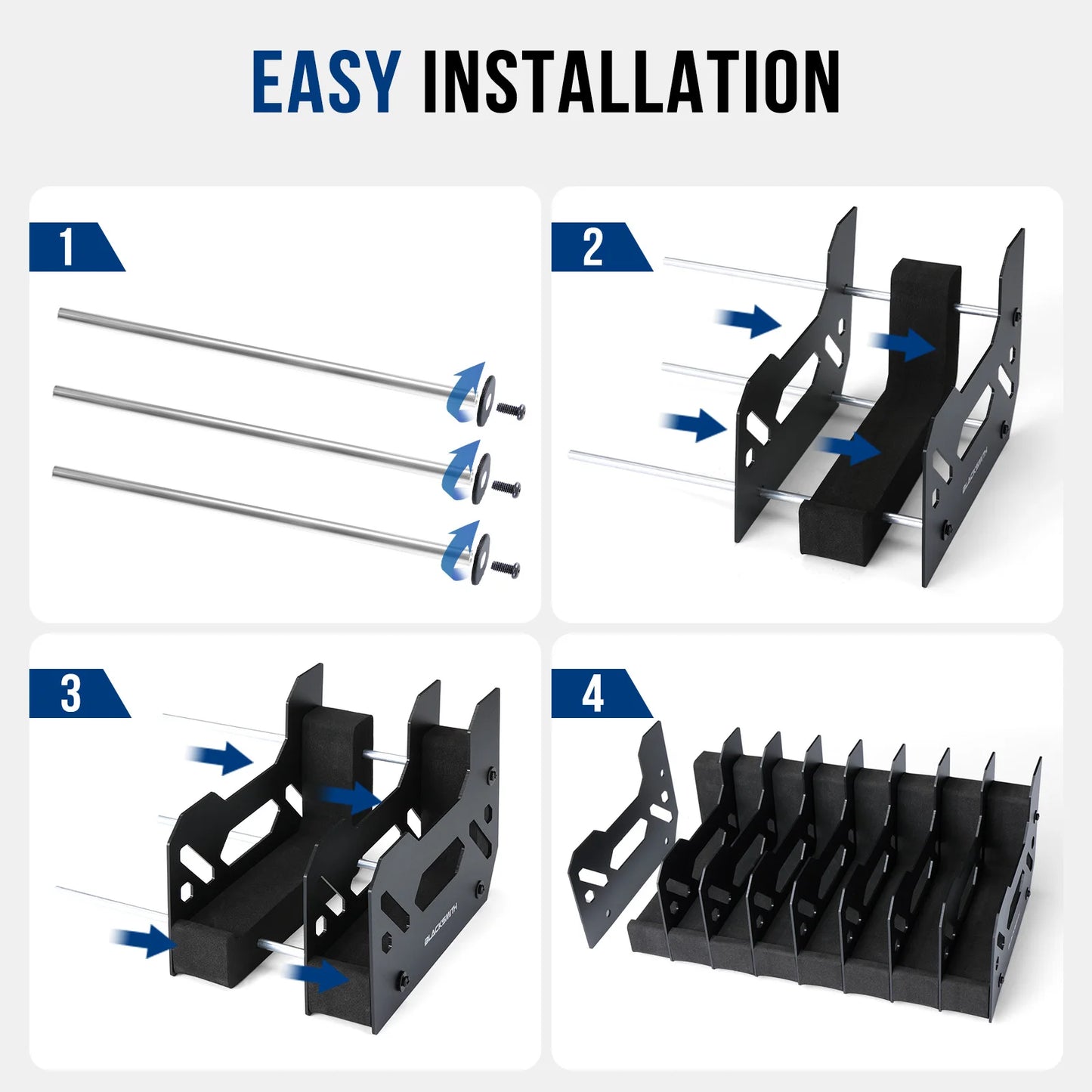 Pistol Holder Gun Rack By Black 4/5/6 Slots