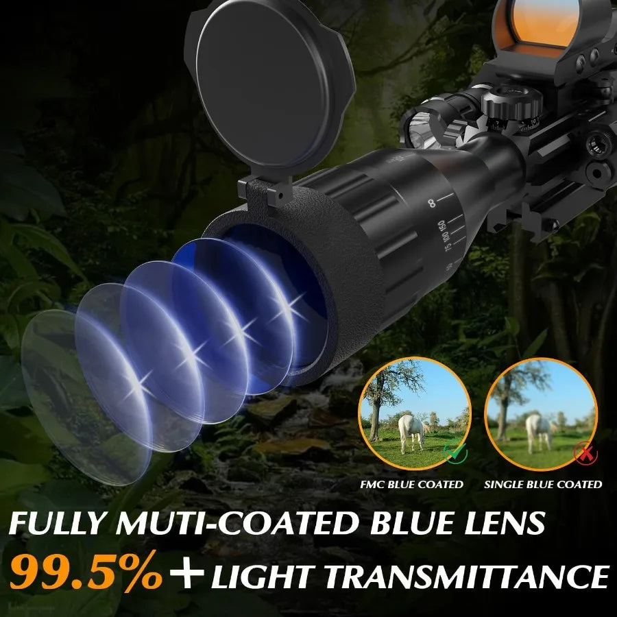High Concerned Rifle Scope Combo With Illuminated Reticle And Laser