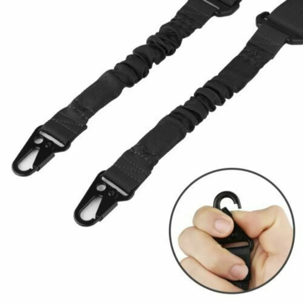 Two Points Rifle Sling With Length Adjuster And Metal Hook