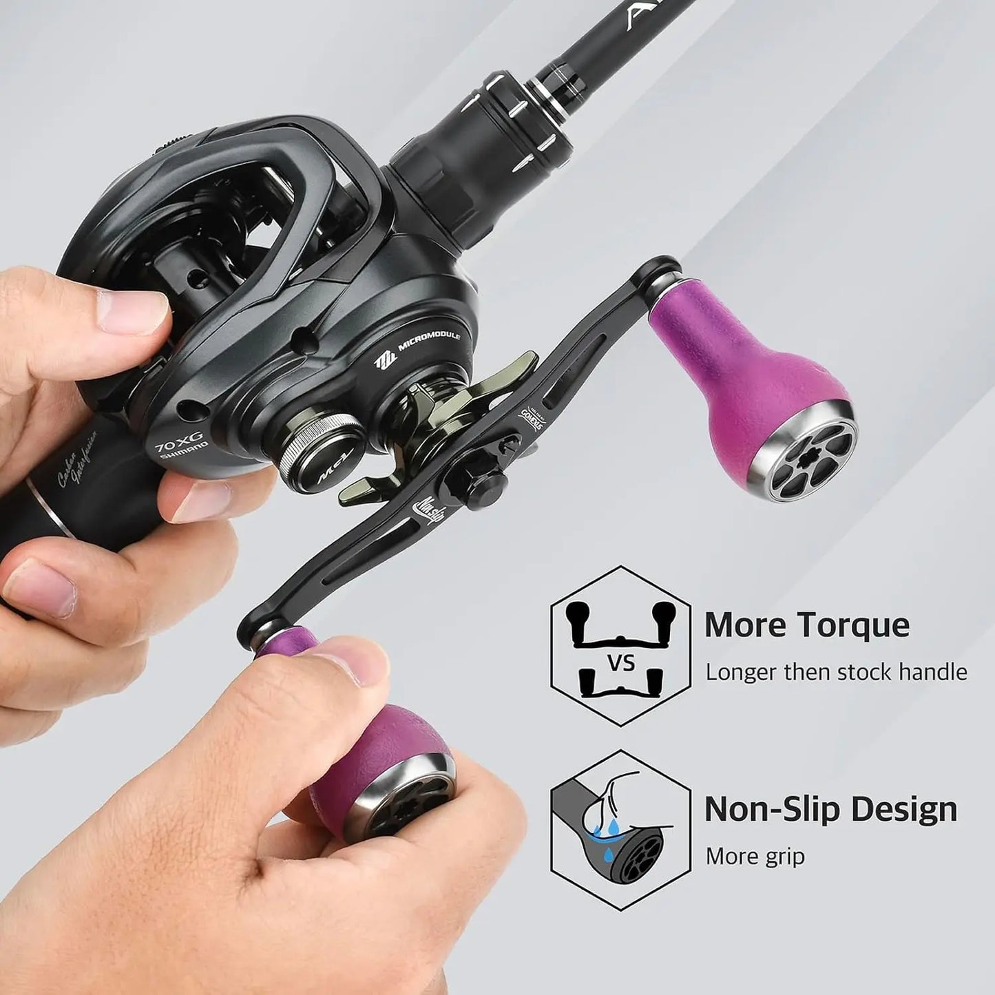 Gomexus Baitcasting Power Handle With TPE Knob For Reels
