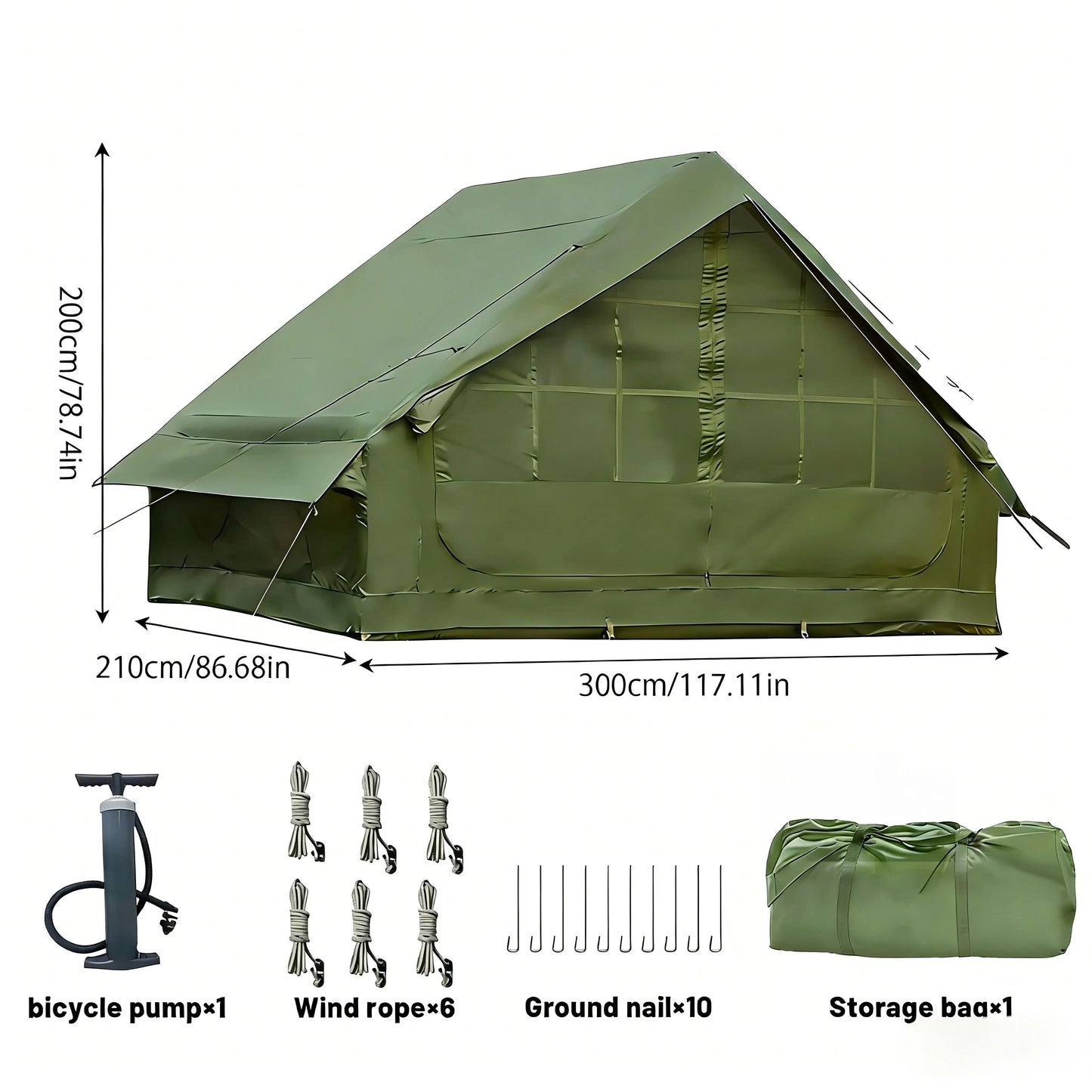 Pakicetus Inflatable Tent With Skylight Quick Setup 4 To 6 People
