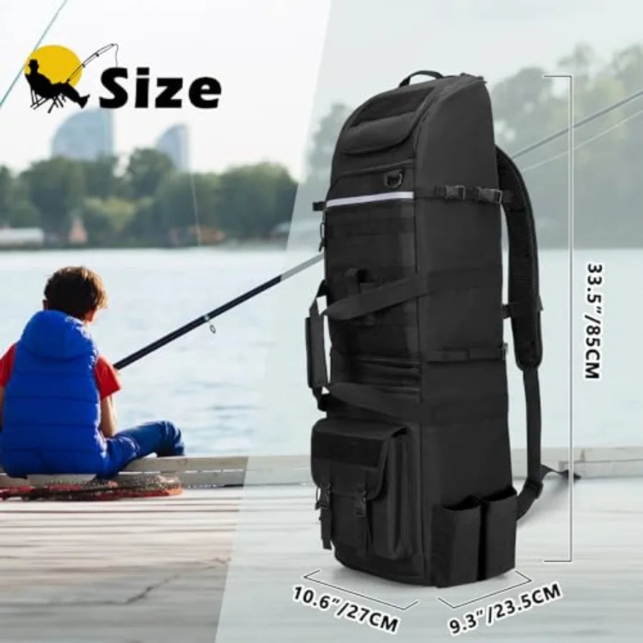Fishing Backpack With Tactical Molle System Holds 8 Rods