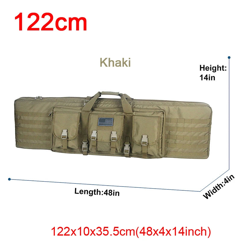 LQARMY Tactical Double Rifle Case with Molle Bag Sniper