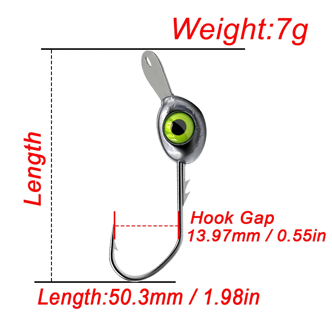 FishTrip Jig Heads 10Pcs Anti Snag Minnow Swing Hooks