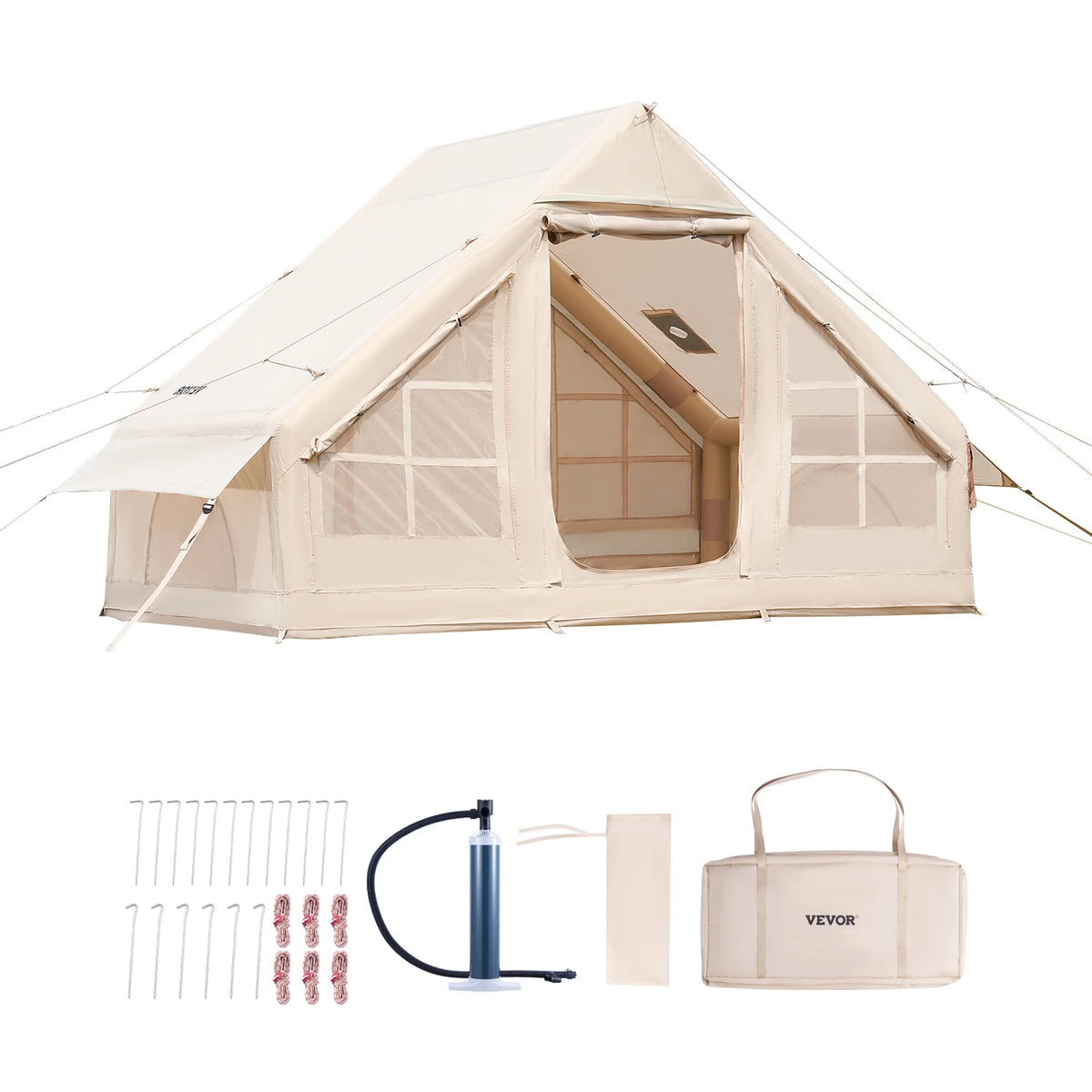 SucceBuy Inflatable Camping Tent With Hand Pump Easy Setup