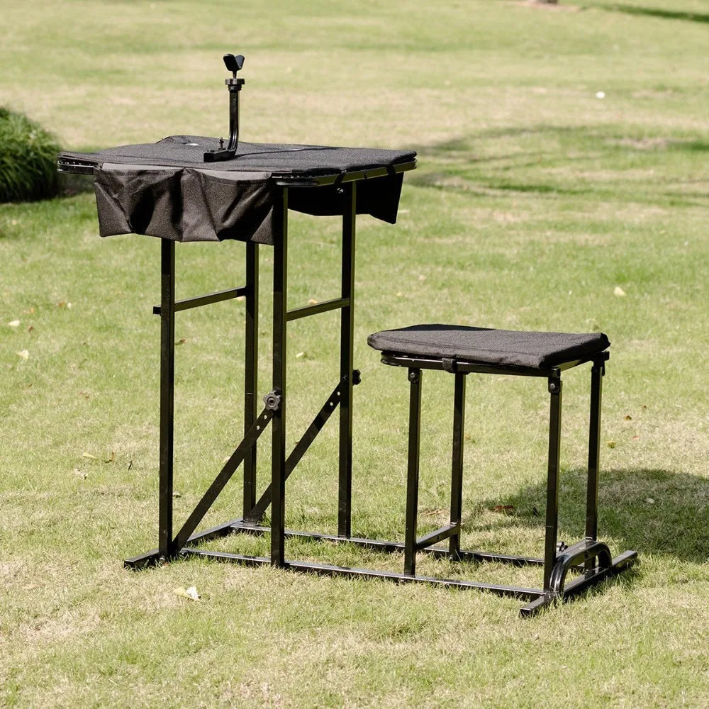 Folding Shooting Bench 300lbs Seat Height Adjustable Table Gun Rest Lightweight