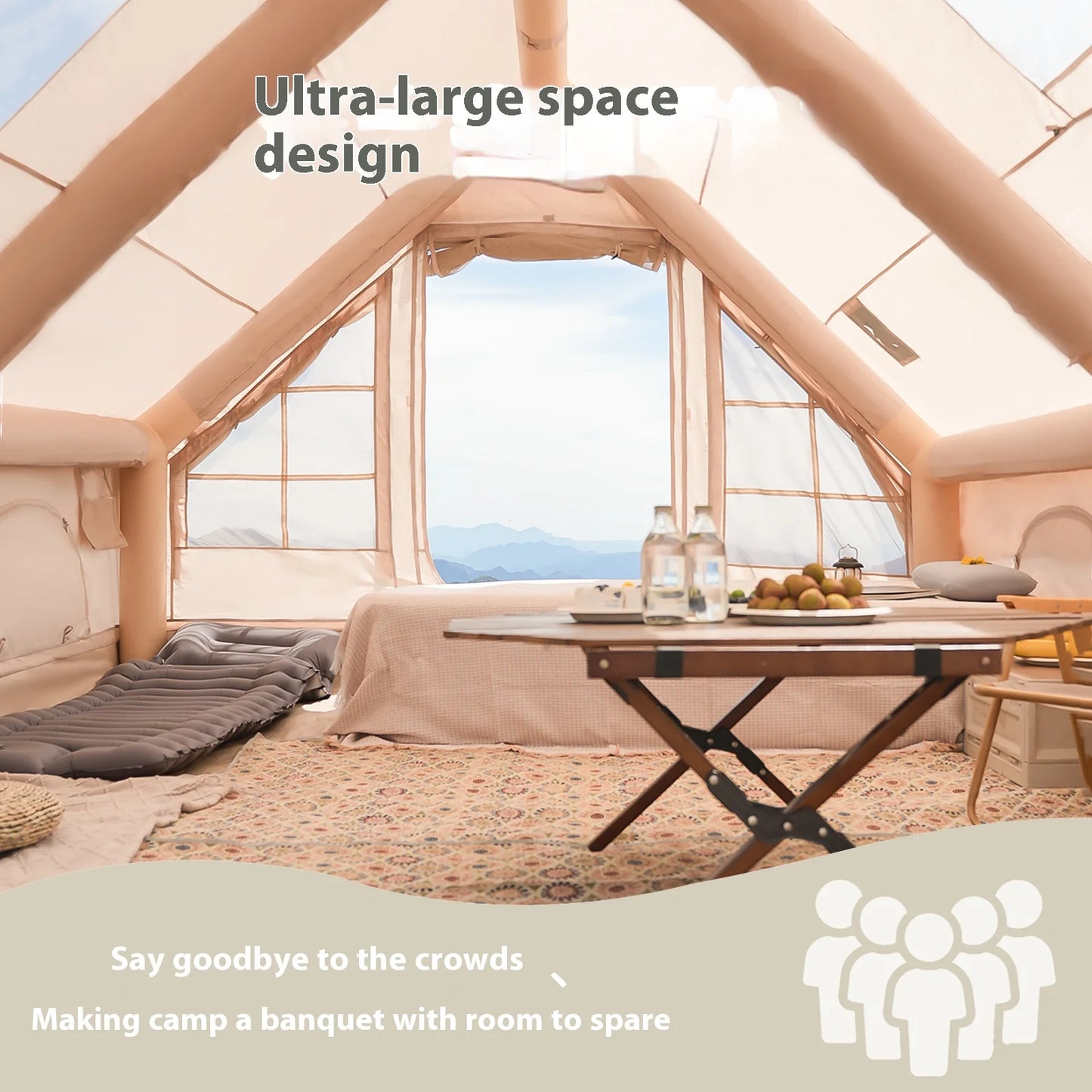 Pakicetus Inflatable Tents For Family Camping 4 To 8 Persons