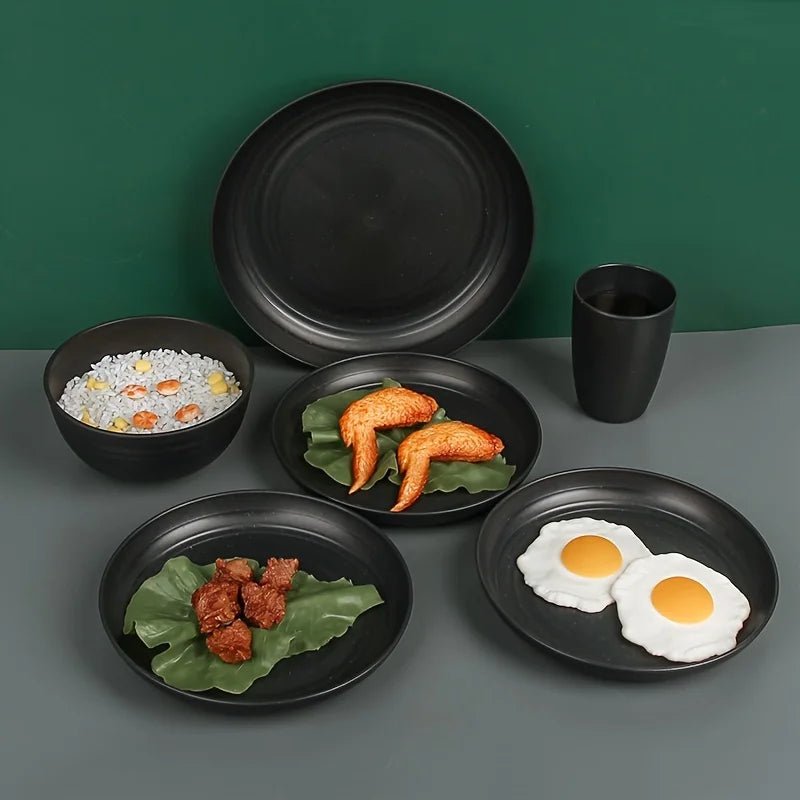 FCM Unbreakable Plastic Dinnerware Set Microwave and Dishwasher Safe