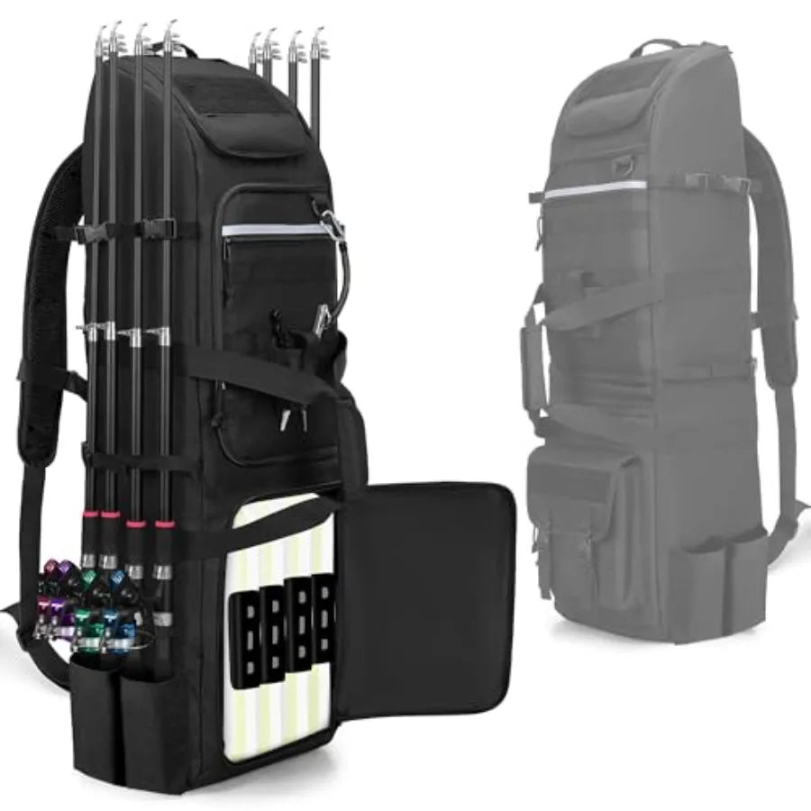 Fishing Backpack With Tactical Molle System Holds 8 Rods