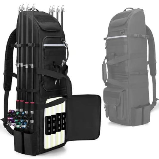 Fishing Backpack With Tactical Molle System Holds 8 Rods
