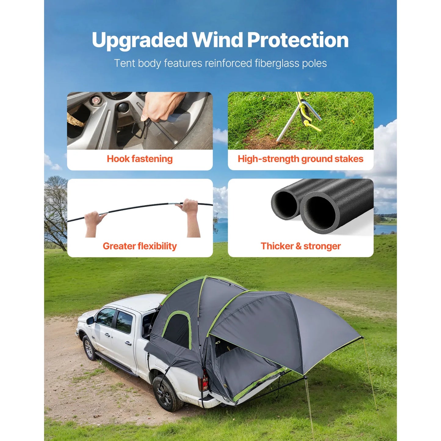 SucceBuy Pickup Truck Tent Camping Waterproof PU2000