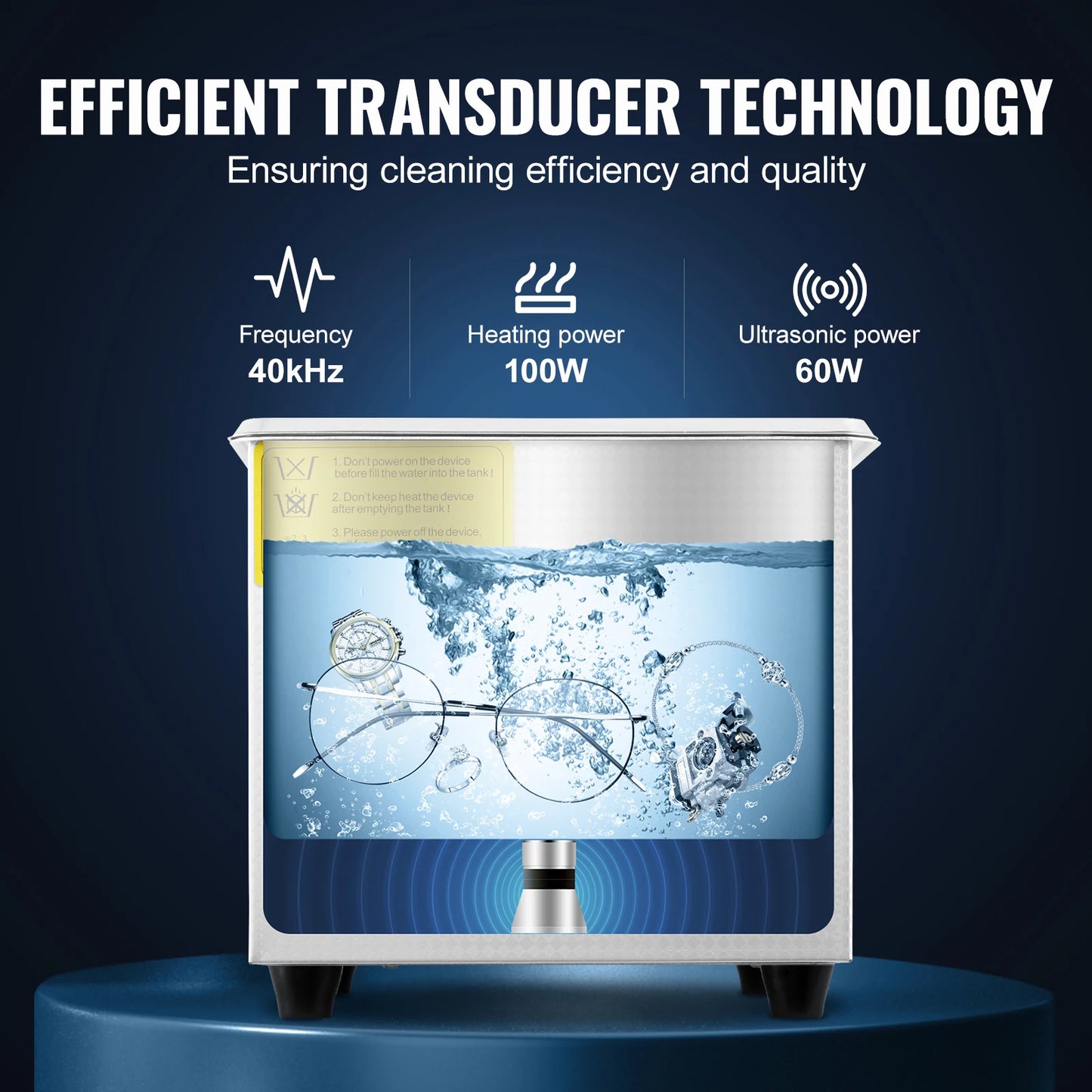 SucceBuy Ultrasonic Cleaner For Dishes And Jewelry Cleaning