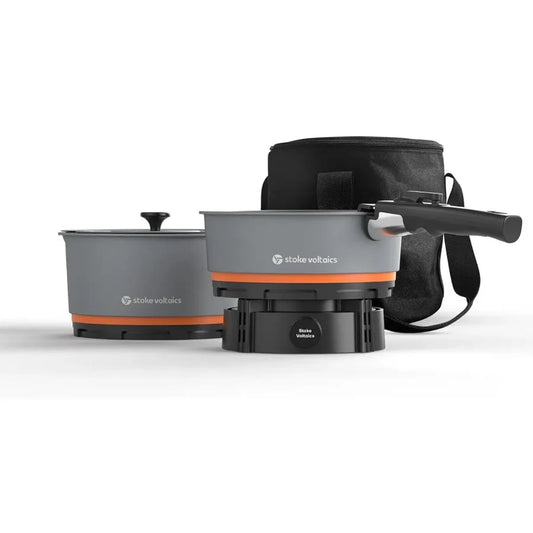 Nomad Electric Camping Stove 200 To 1000W With Pan Pot 120V Windproof
