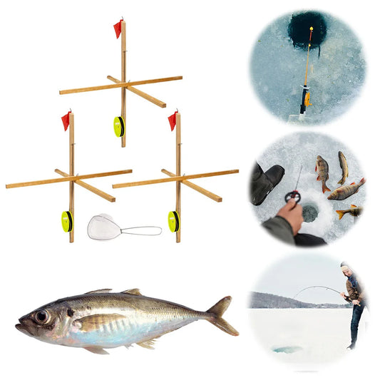Hign-concerned Ice Fishing Tip Up Set With Spoon Net