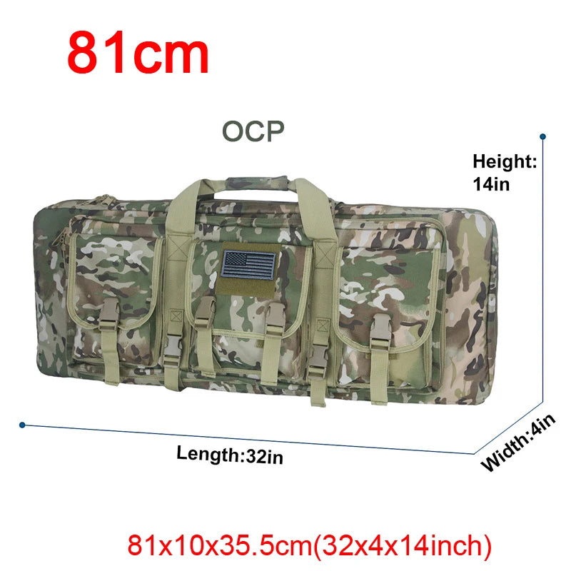 LQARMY Tactical Double Rifle Case with Molle Bag Sniper