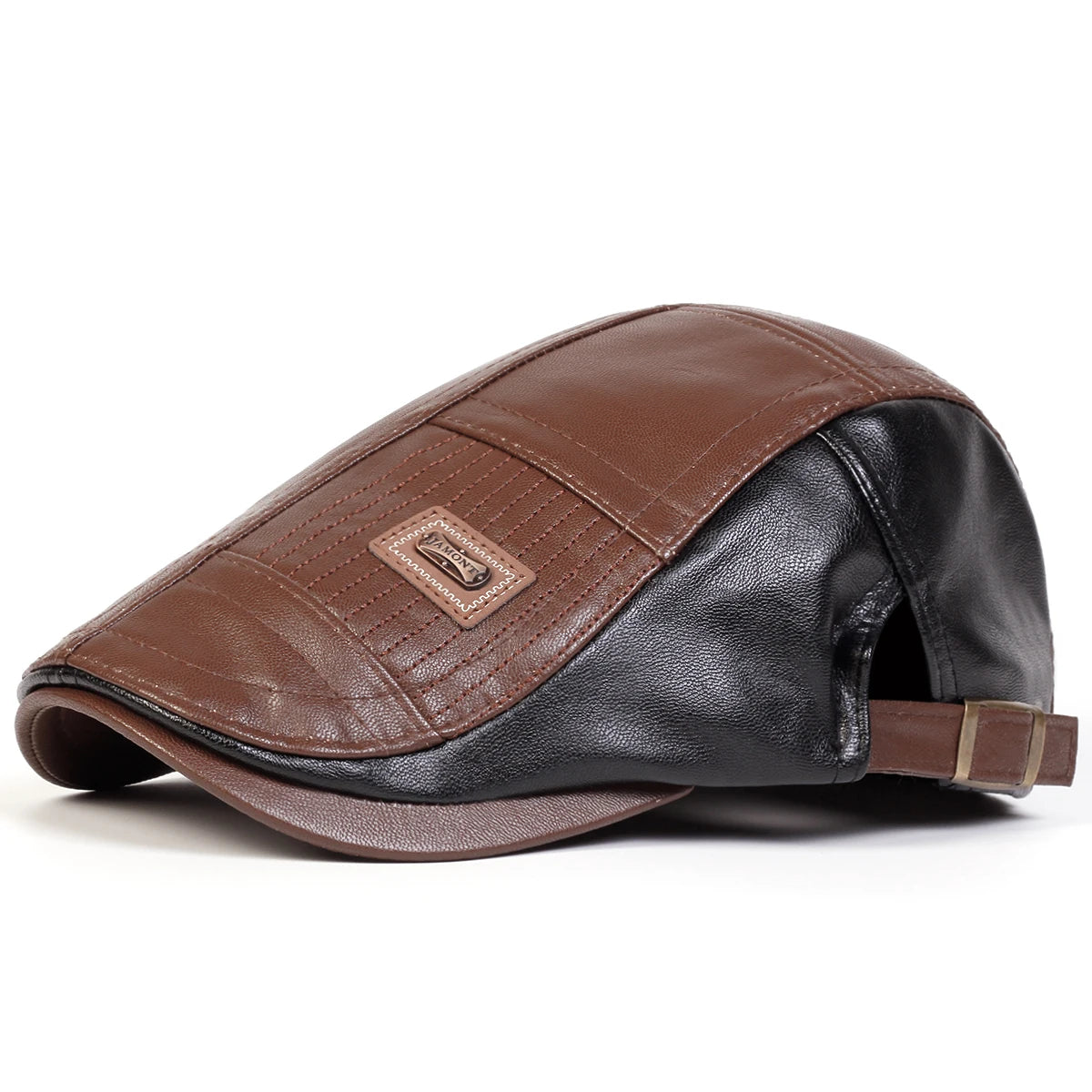 Newsboy PU Leather Cap Men Unisex Adjustable Hip Hop Style