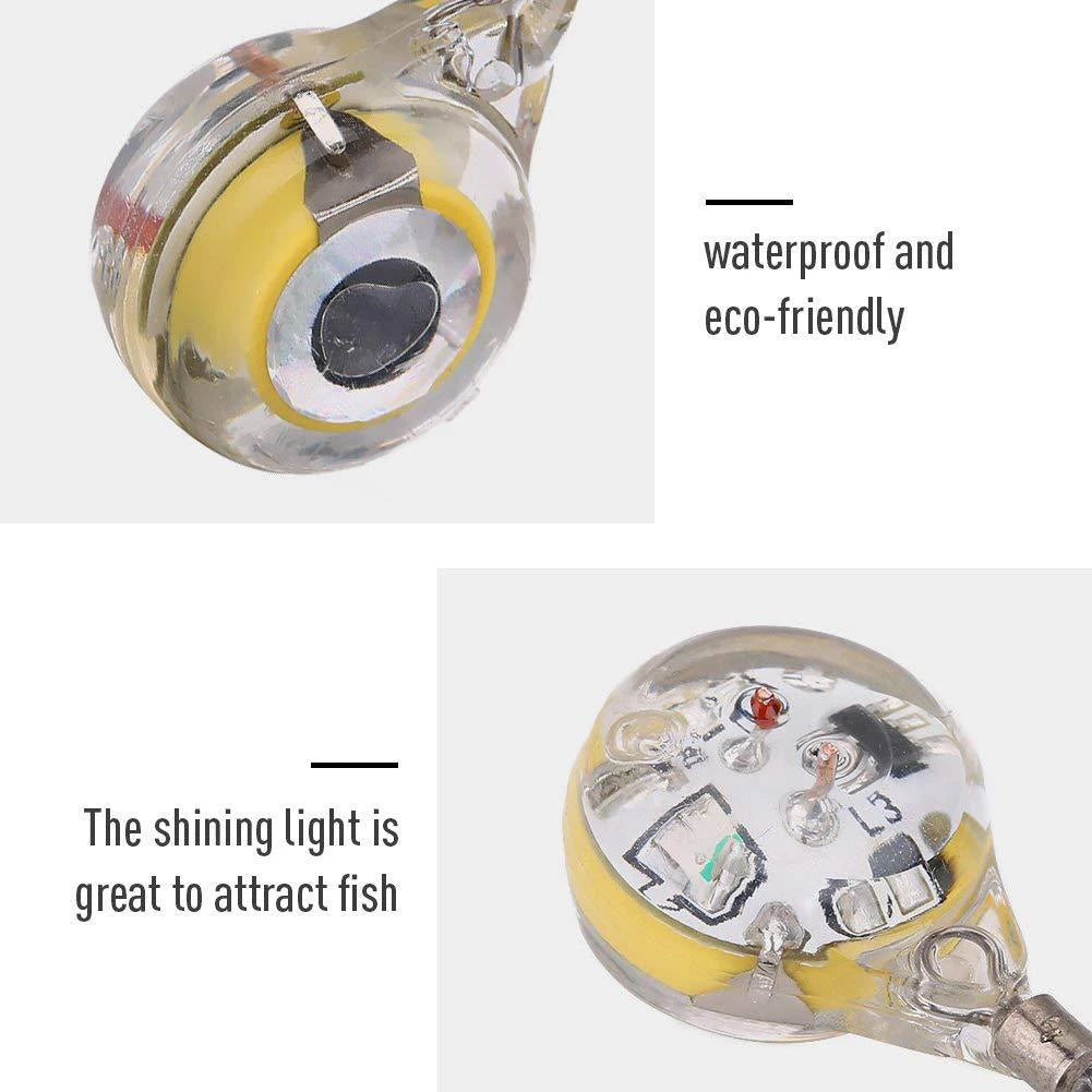 Mini Fishing Lure Light LED Deep Drop Underwater Eye Shape Luminous