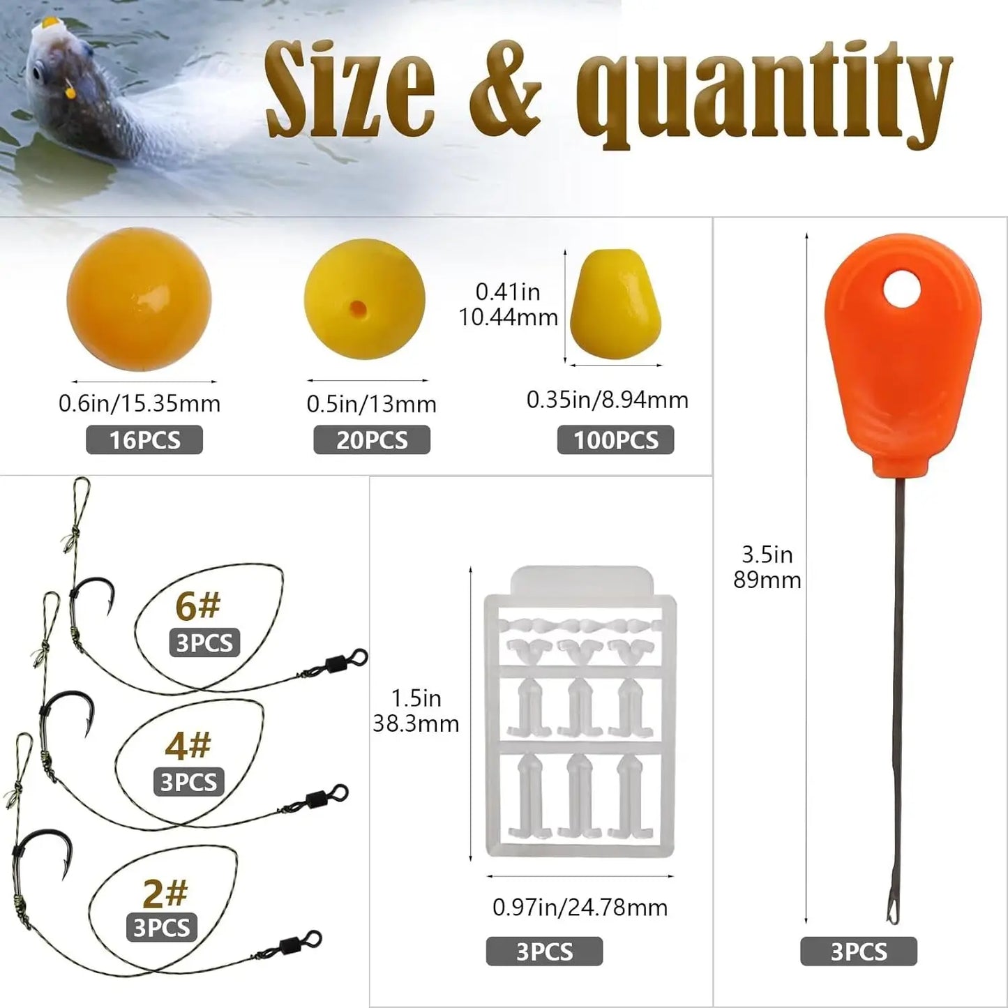 DOVESUN Carp Rig Kit With Heavy Barbed Hooks And Baits