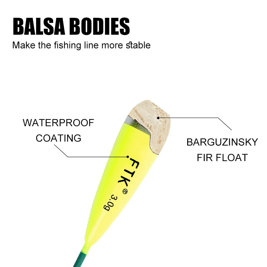 Shiqian Balcedarwood Carp Fishing Float Long Tail Drifting 5 Pieces
