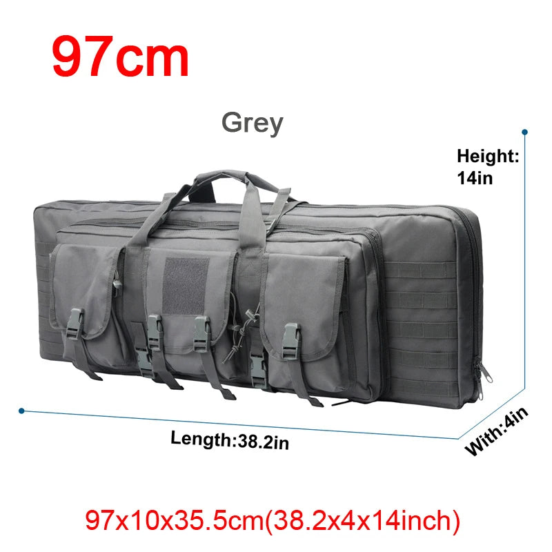 LQARMY Tactical Double Rifle Case with Molle Bag Sniper