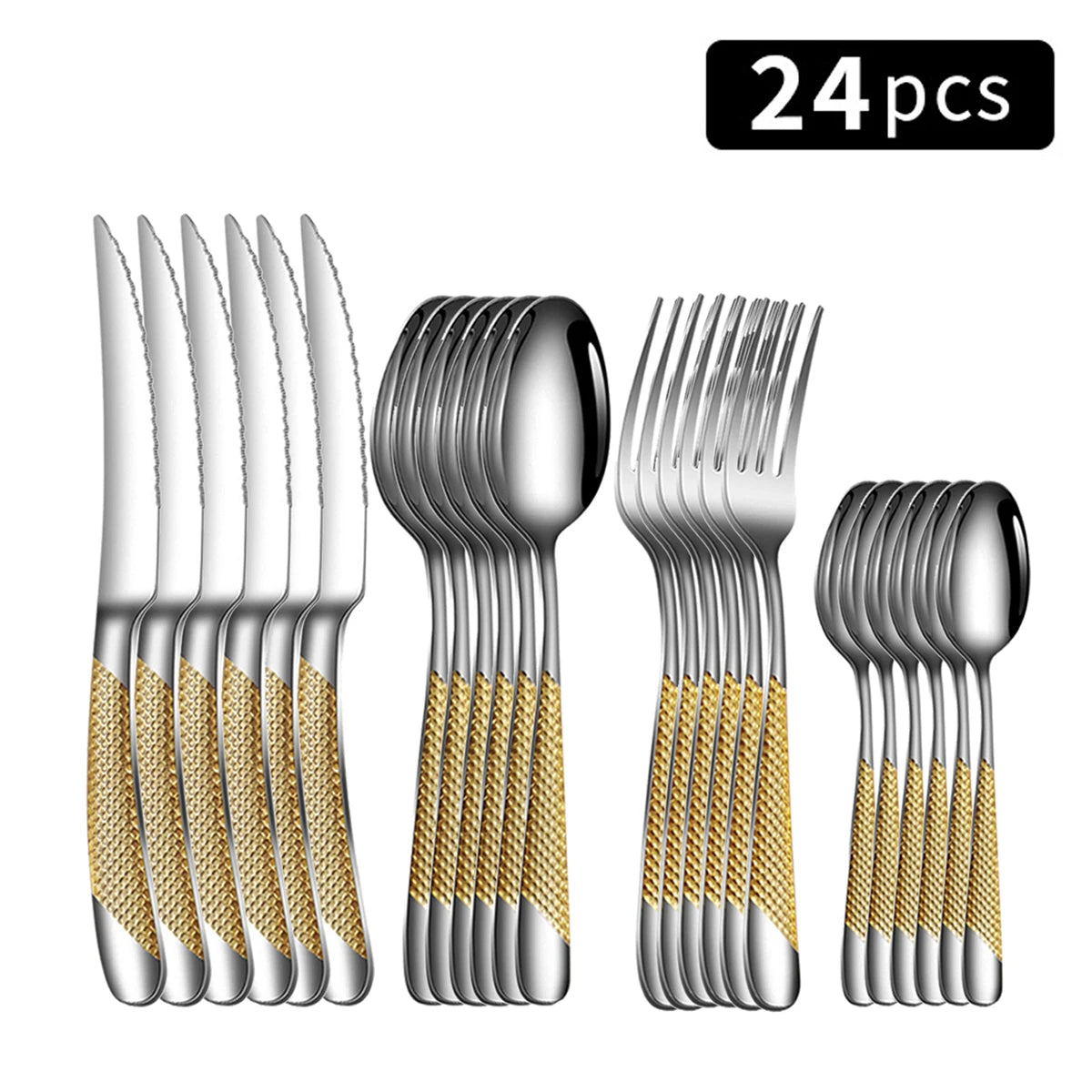 Choice Star Diamond 24pc Stainless Steel Flatware Set