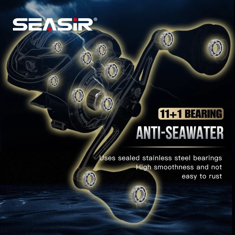 Seasir Megacuda Baitcasting Reel 15Kg Drag Deep Spool 6to1