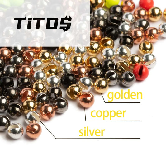 Tungsten Slotted Beads For Fly Fishing Tying 50Pcs