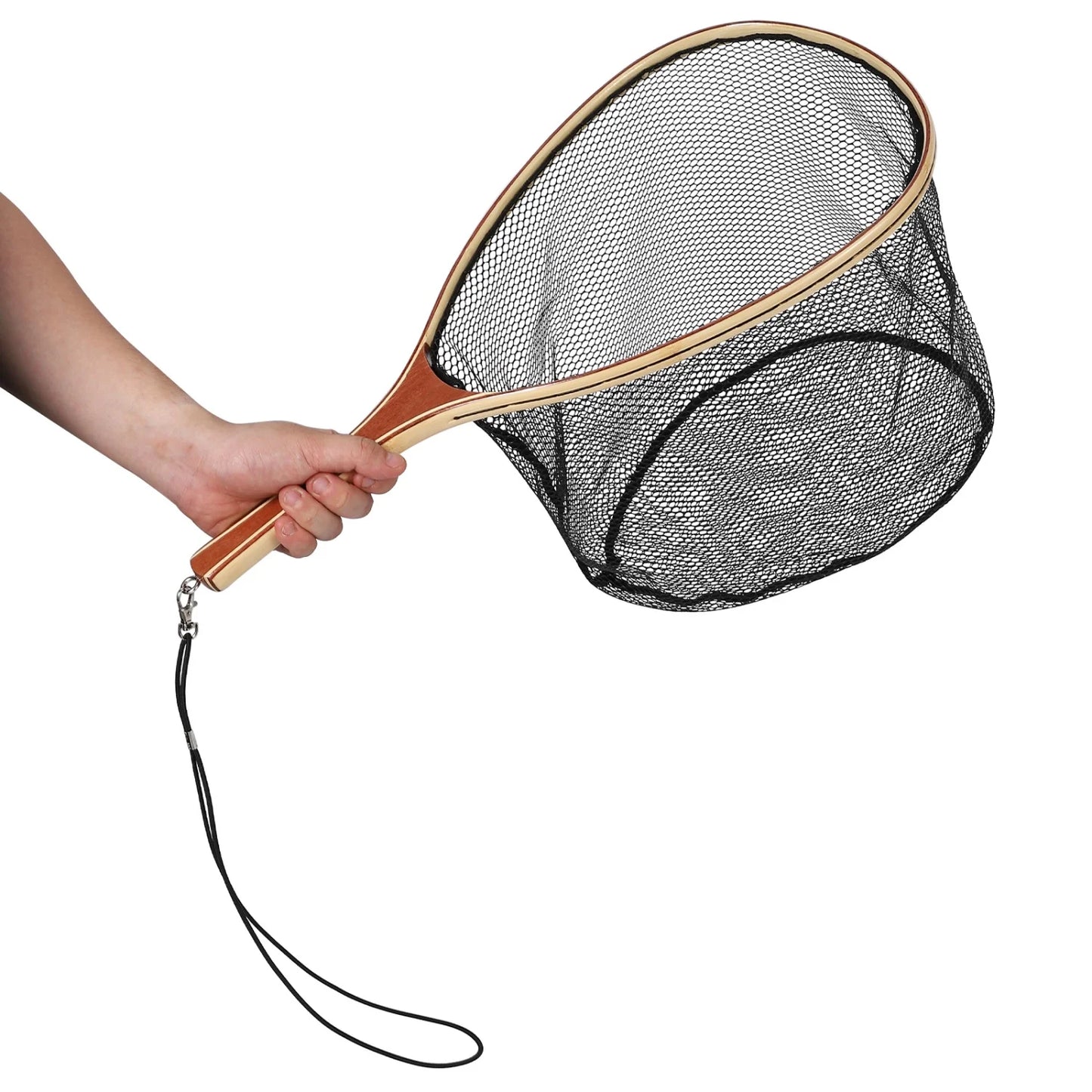HiMISSH Wooden Frame Trout Fly Fishing Landing Net For Catch And Release