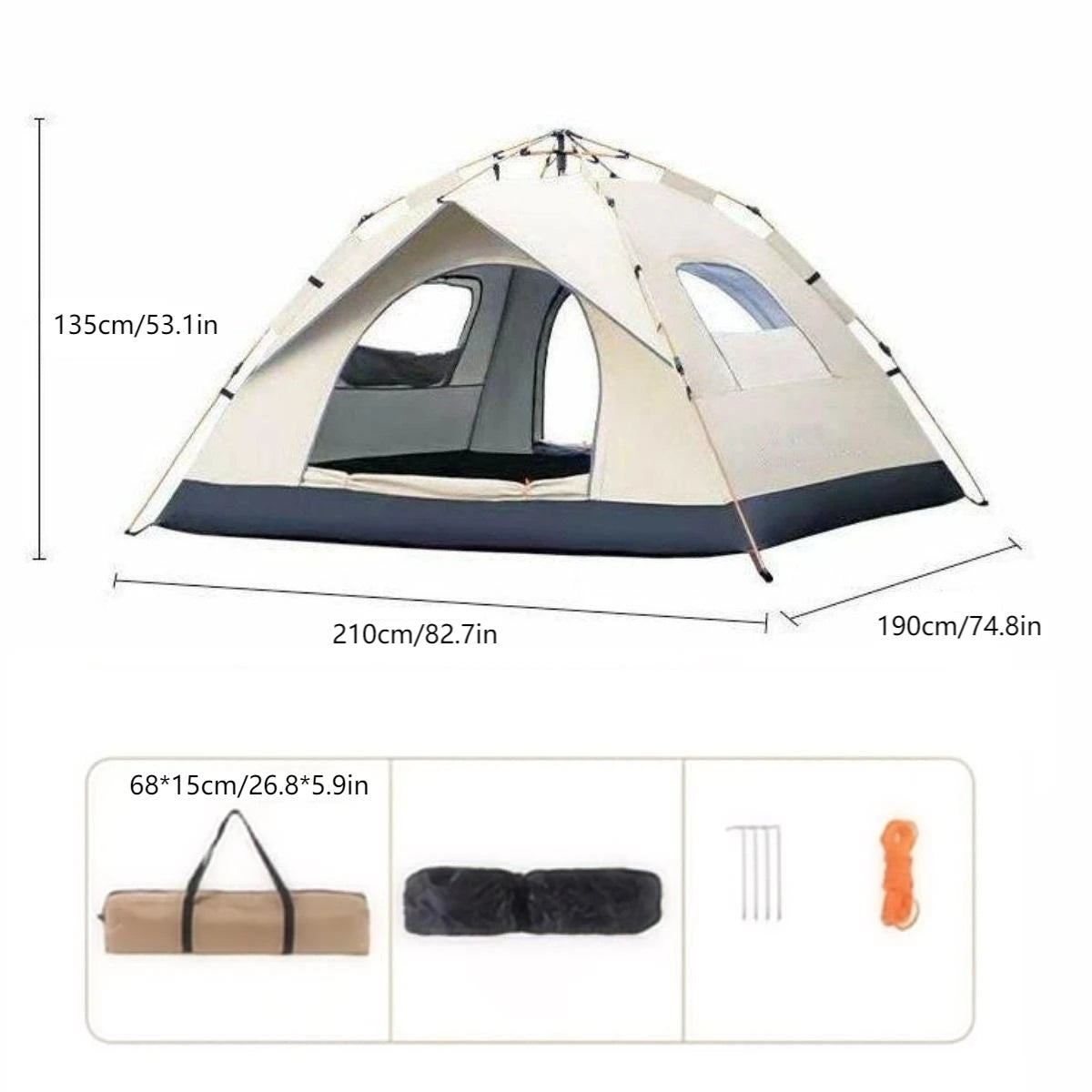 Pakicetus Outdoor Camping Tent Sunshade With Two Doors