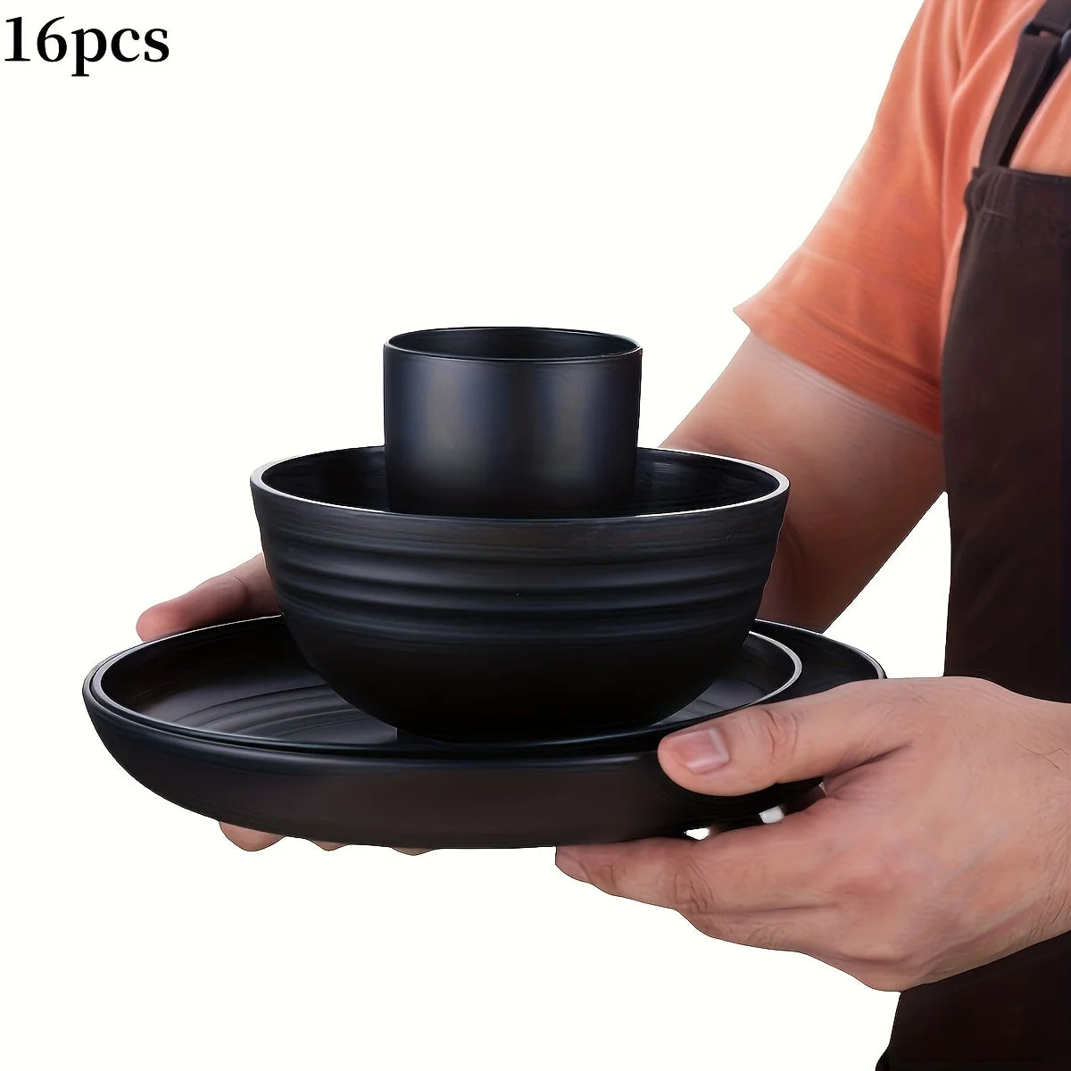 FCM Unbreakable Plastic Dinnerware Set Microwave and Dishwasher Safe