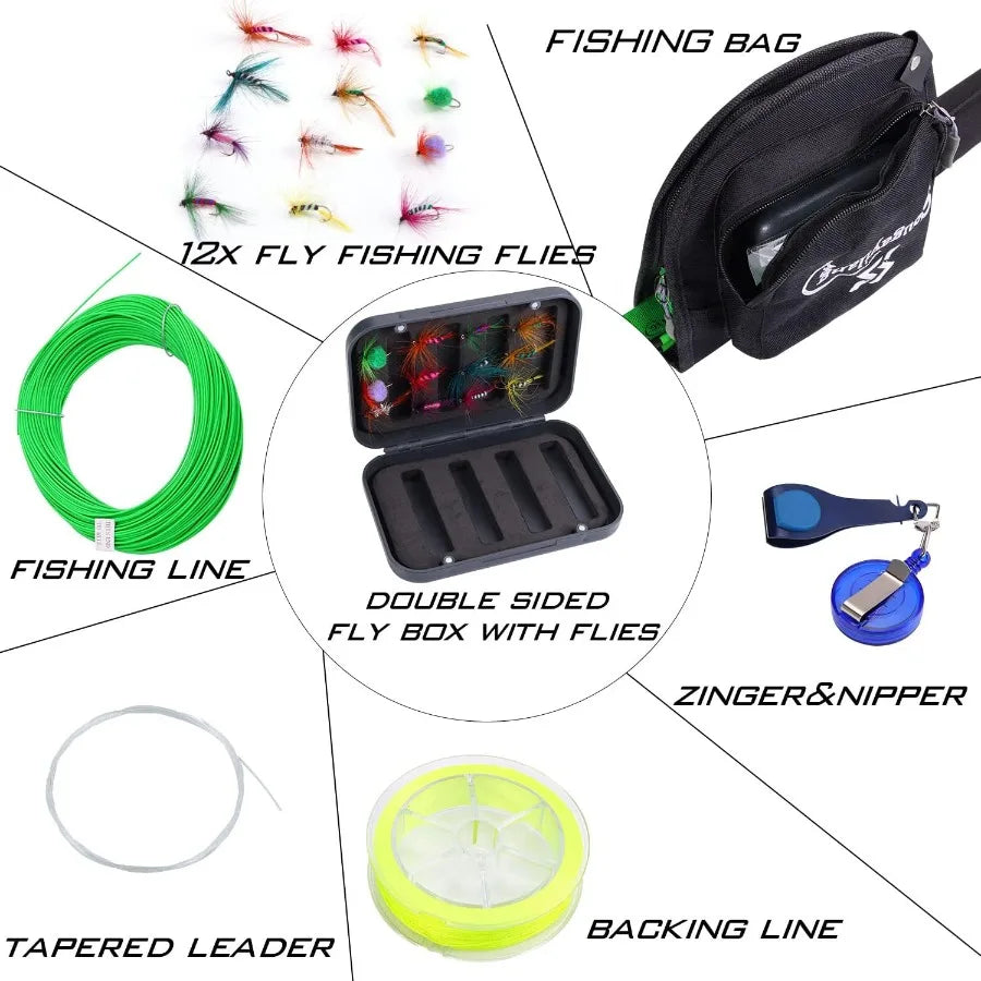 Fly Fishing Starter Kit 6 Weight Rod For Freshwater Saltwater