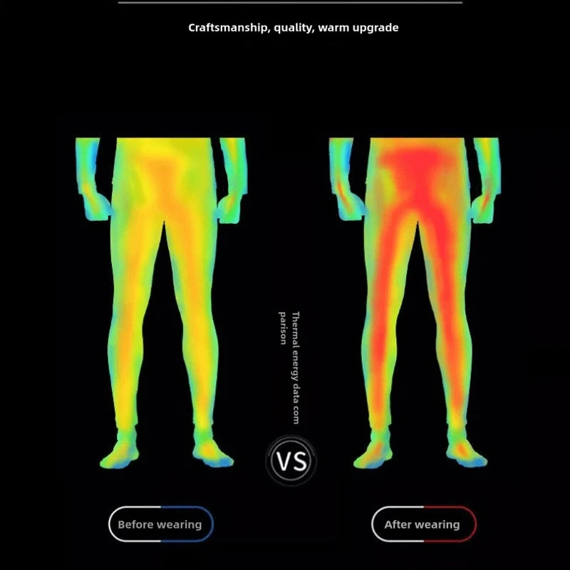 YOUONGWEARCN Men Thermal Underwear Fleece Leggings Warm Tights