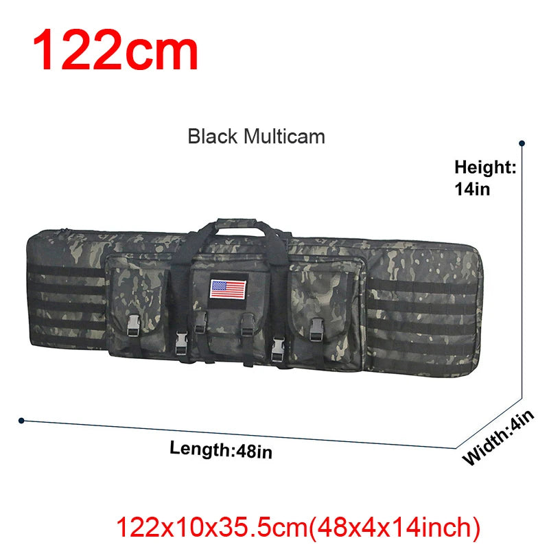 LQARMY Tactical Double Rifle Case with Molle Bag Sniper