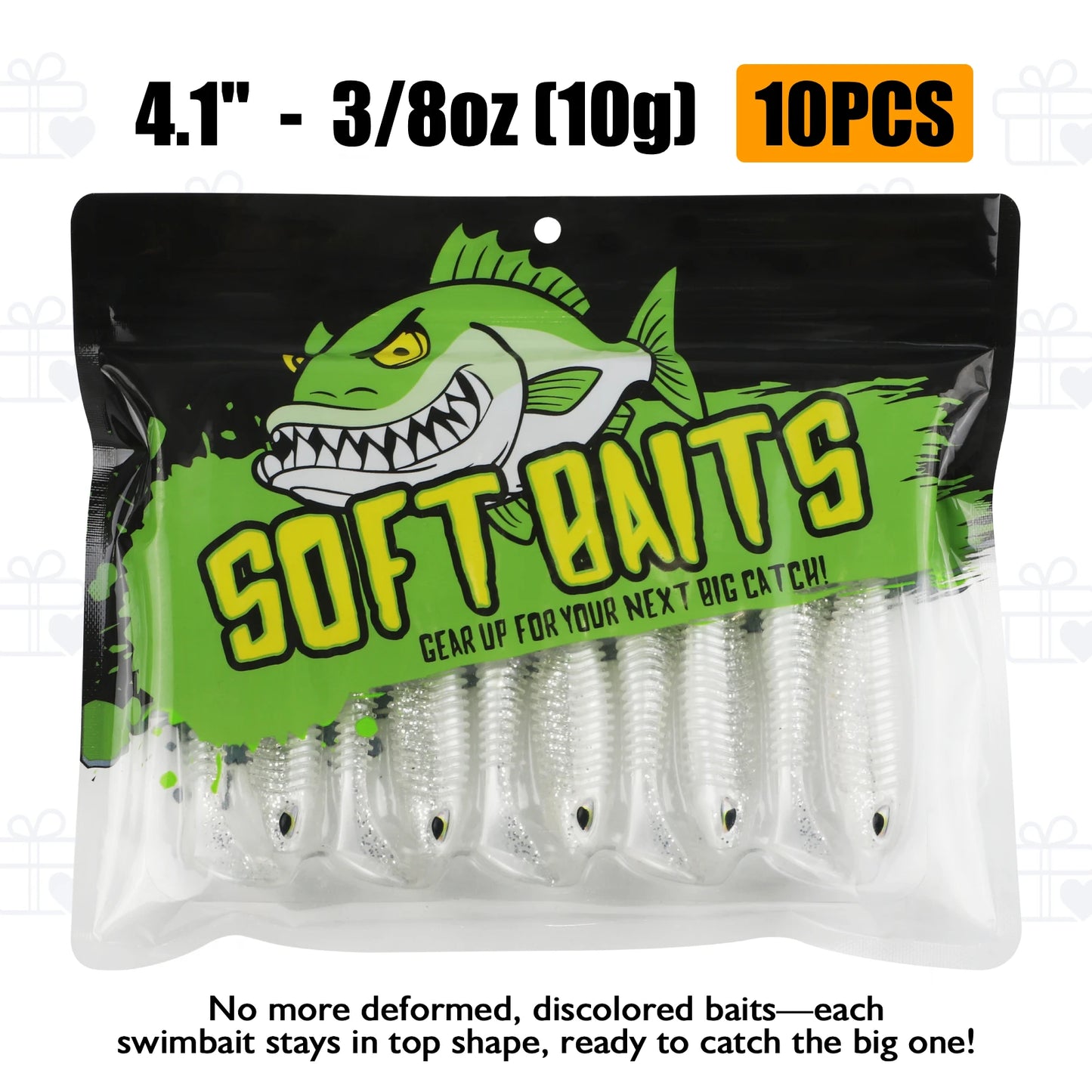 DOVESUN Paddle Tail Swimbaits Set for Bass Trout Crappie Walleye