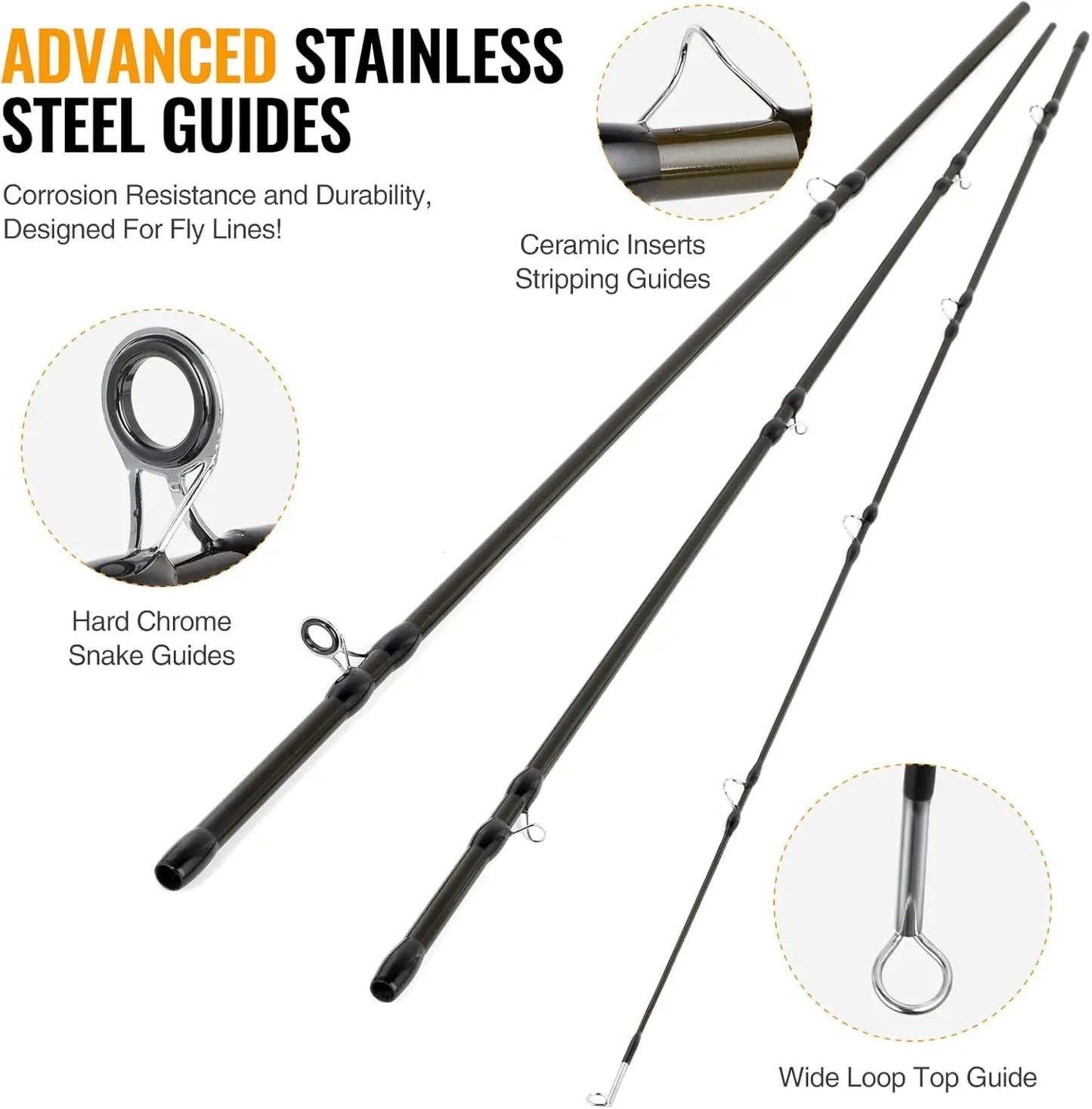 Lightweight Graphite Fly Rod and Reel Combo Starter Kit
