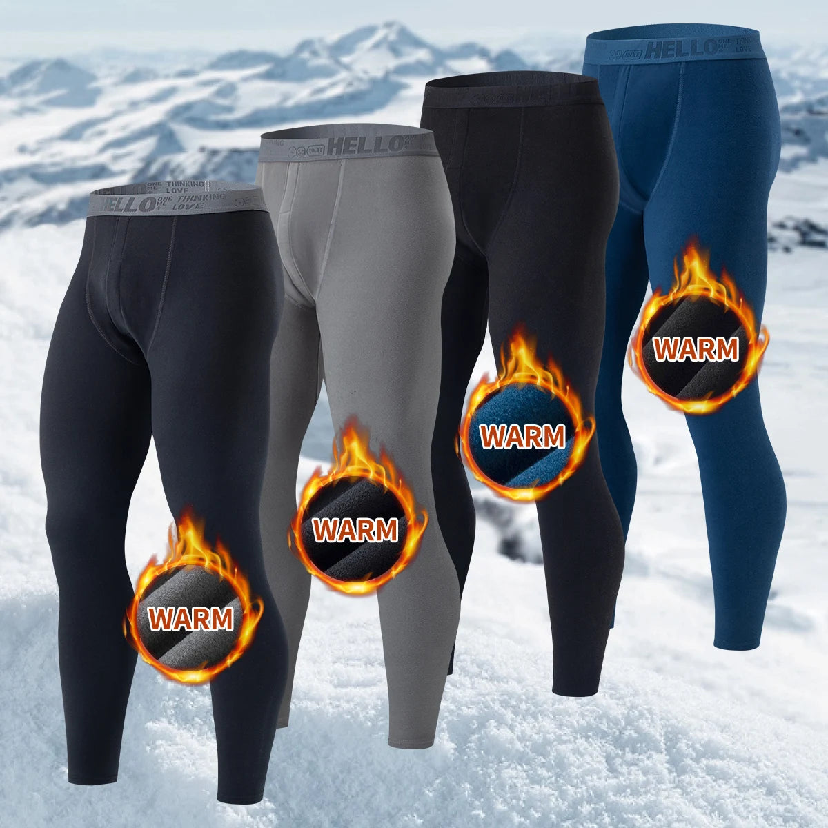 Zhejiang Men's Warm Knit Polyester Pants Slim Fit Autumn Winter